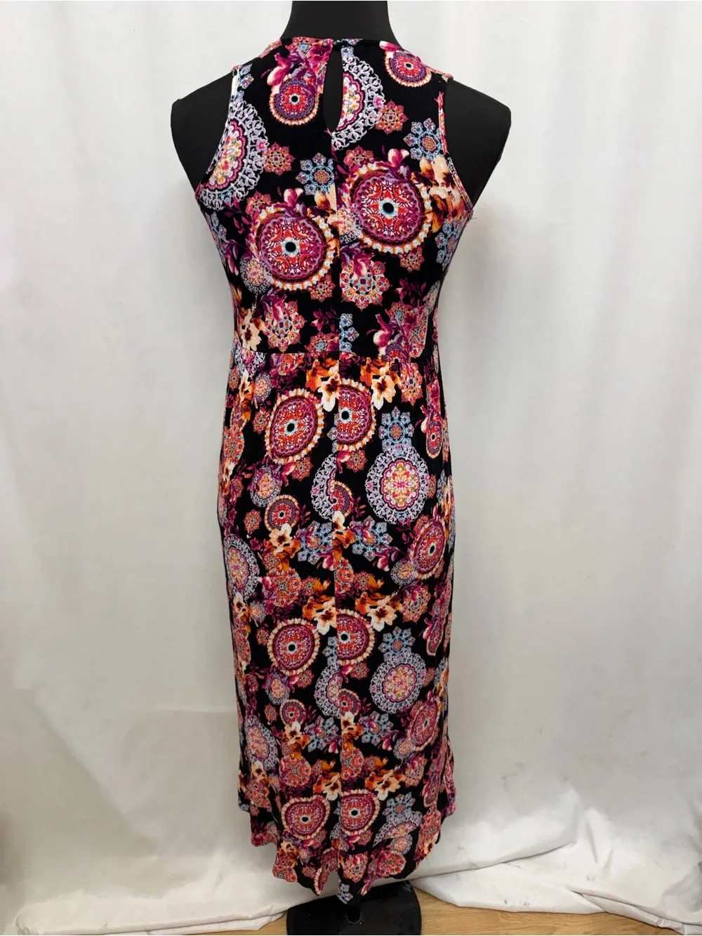 Art Class Girls L 10 12 Coral Floral Long Sleeve Ruffle Neck Boho Dress